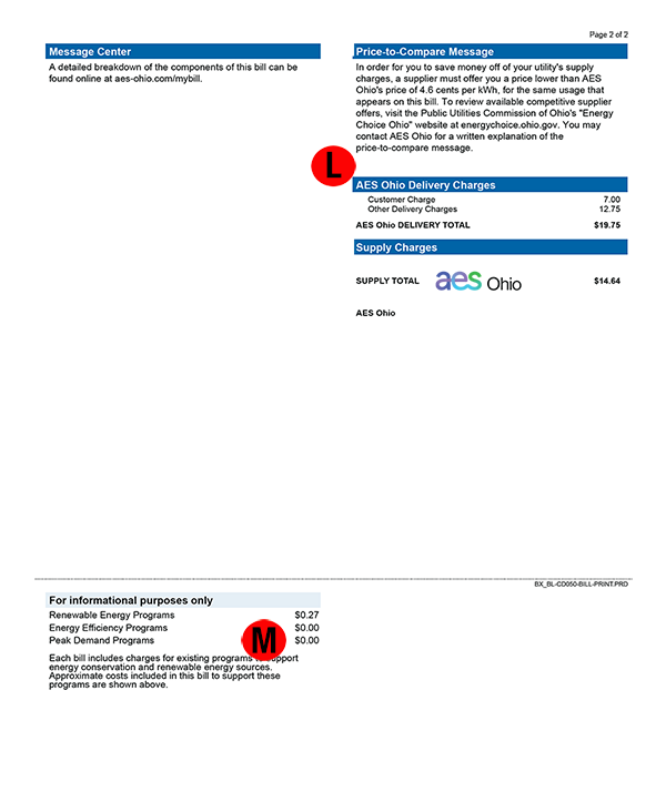Understand Page 2 of Your AES Ohio Bill